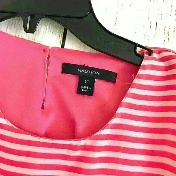 Girls Pre-Owned Sheer Náutica Dressy  Top Shirt Blouse 10-12 - Picture 8 of 9